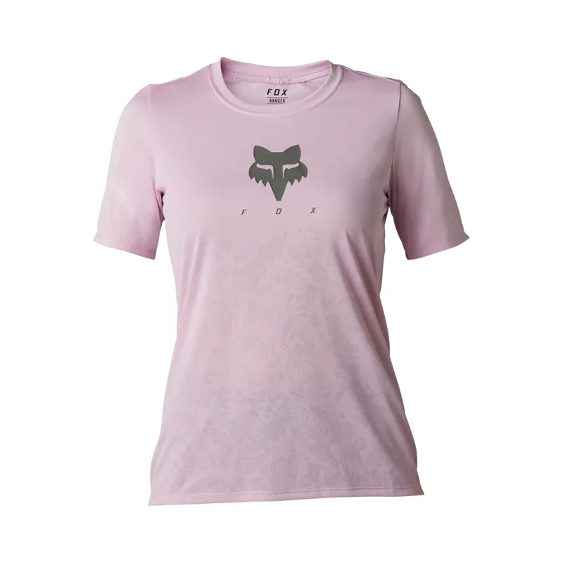 Fox Racing Women's Ranger Tru Dri Short Sleeve Jersey in Blush Pink